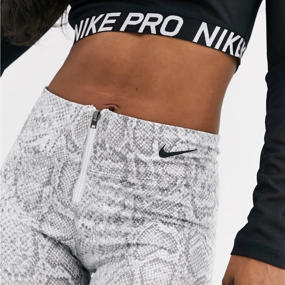 New Nike Python Pattern Print Black Gray Zip Up F… - image 2